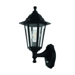 Eglo Luce Da Parete Duanera Nero | IP44 - Adatto per 1x E27 - Sensore Di Movimento